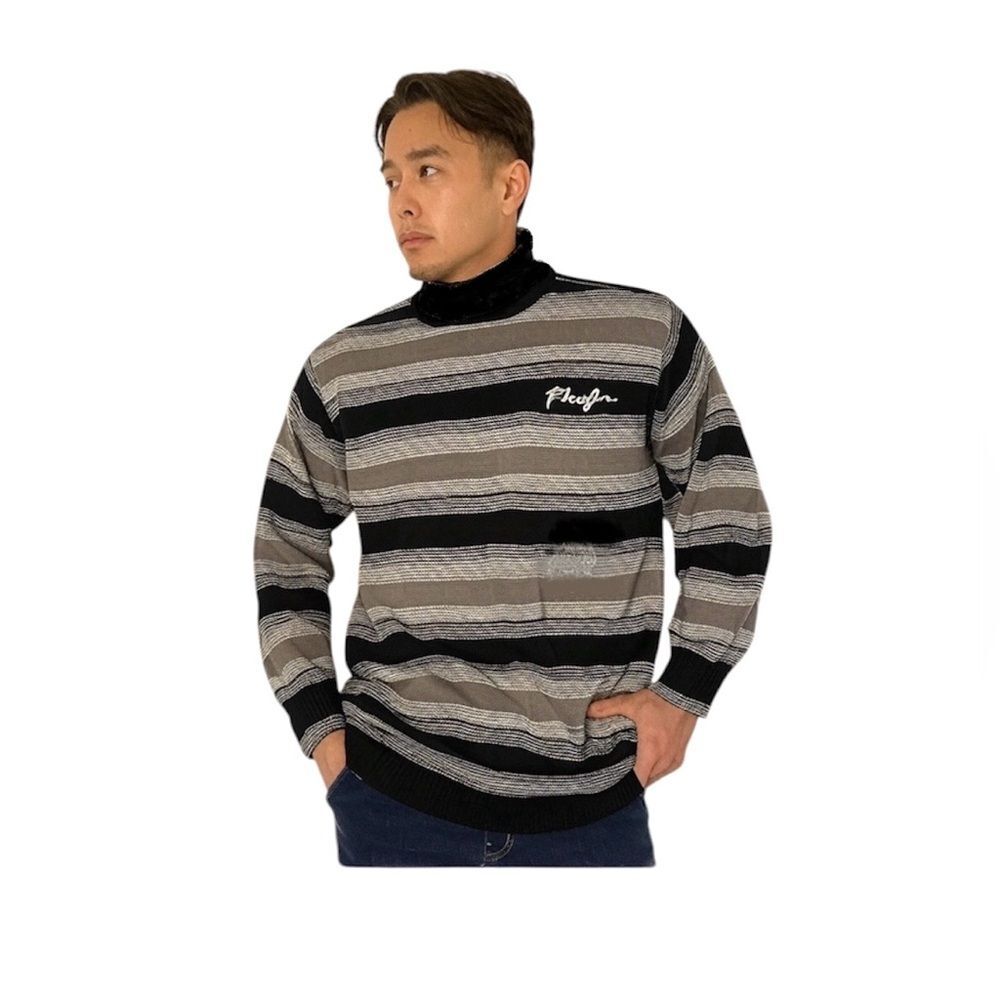Phat Farm Vintage Striped Turtleneck Streetwear Sweater Size XL